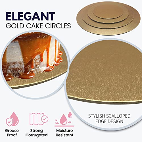 Goiio 4 Pack Cake Boards Golden Round Cake Circles - color: Gold