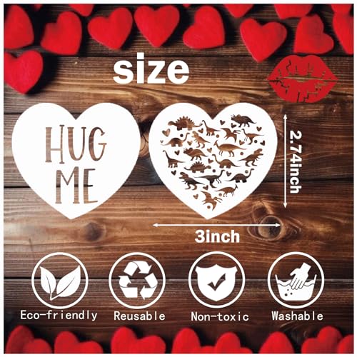 40pcs Conversation Hearts Cookie Stencils or Letter Happy Valentines Day Stencils for Cookies, Baking Decor with Heart Love Phrase Sign Crafts Painting Stencil Reusable (40 Hert)