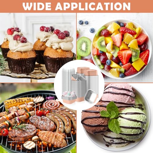 Skylety 100 Pcs 5oz Mini Square Cake Pans with Lids, Champagne - color: Champagne