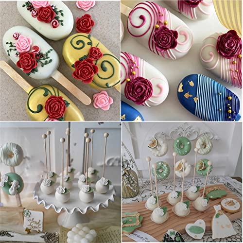 Mujiang Teapot Silicone Mold Rose Flower Leaves Fondant Molds Set Of 4 - color: Style B