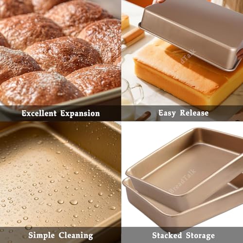 12 x 10-Inch Baking Pan Set, 2.5-Inch Deep Nonstick Carbon Steel, 2 Pack - size: 12.5″ X 10.5″ Rectangle