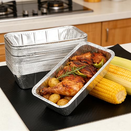 100 Pack 2 Lb Aluminum Loaf Baking Pans, 8.5" x 4.5" x 2.5" Heavy Duty Disposable Loaf Pans,Foil Bread Pans for Baking Holiday Treats Food Storage and Takeout - size: 8.5" x 4.5"