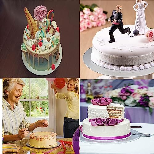 4 Pack Silver Cake Boards Round Cake Circles 6, 8, 10, 12 Inch - color: Silver
