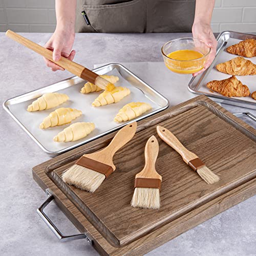 Restaurantware Boar Bristle Wood Pastry Brushes, 4-Piece Set - size: Set