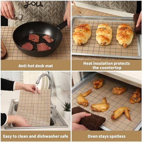 Silicone Baking Mat Roll 12IN*5FT Free Cutting, Non-Slip Pastry Mat, Non-Stick Reusable Air Fryer Liner, Oven Liners, Counter Mat, Freeze Dryer Mat, Easily Cut to Size Fit All Ovens Pans Tins Dishes - color: Beige Black Line, size: 60"L x 12"W