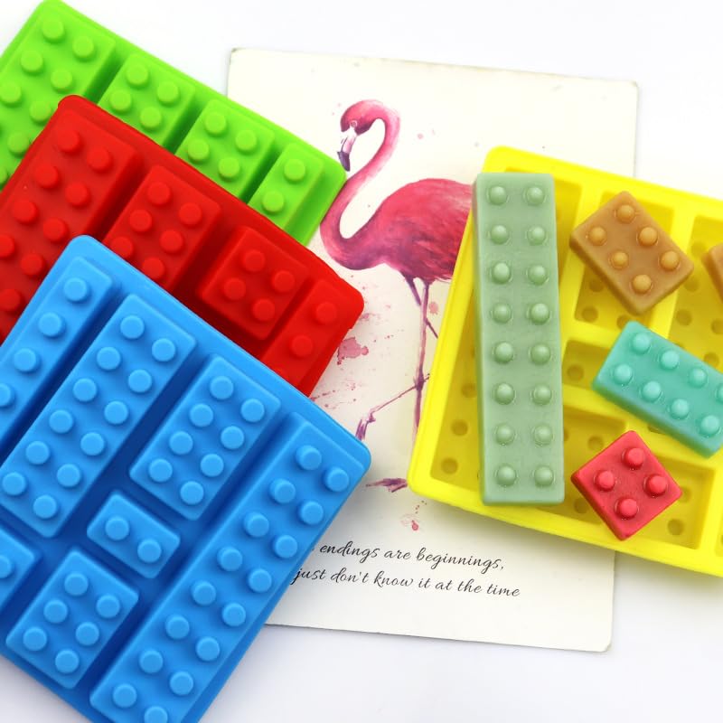 2 Pack, Cute Building Block Shaped Silicone Chocolate Candy Cake Mold - color: 2 Pack Building Block