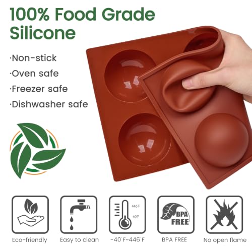 JOERSH Semi Circular Silicone Chocolate Molds, 3Pcs, 6/15/24-Cavity - color: 3 Sizes Set