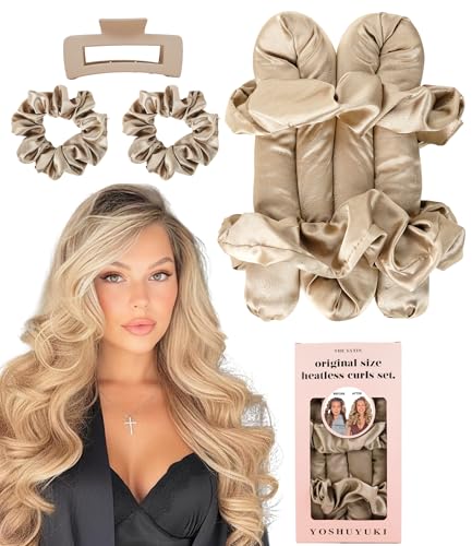 Original Satin Heatless Curls Overnight Curling Rod Set - color: ORIGINAL Oat