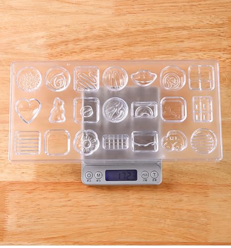Pack of 2 Chocolate Candy Mold PC Polycarbonate Chocolate Making Mould with Scraper (Dinosaur+Multiple patterns) - color: Dinosaur+Multiple patterns