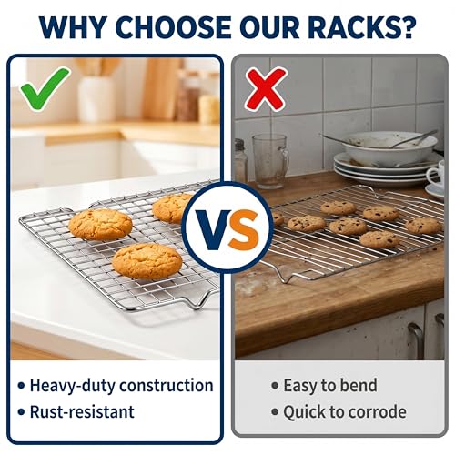 Cooling Rack Set of 5, 10" x 16" Stainless Steel Baking Rack - color: Cooling rack*5
