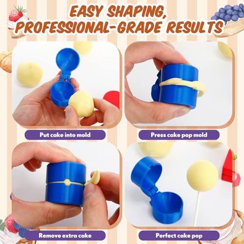 2 Pcs Round Cake Pop Mold Press Set, Circle Cake Pop - color: Round, size: Small