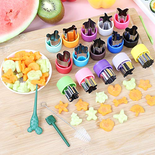 CECIAOAIME 30 pcs Mini Cookie Cutter Set Fruit Cutters Vegetable Stamp Mold