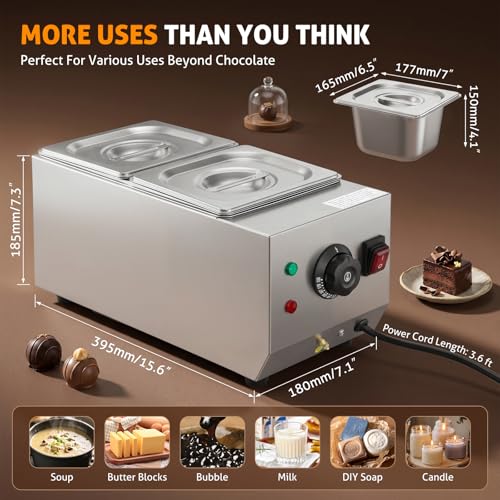 Chocolate Tempering Machine Chocolate Melter Warmer 2 Tanks 9lbs