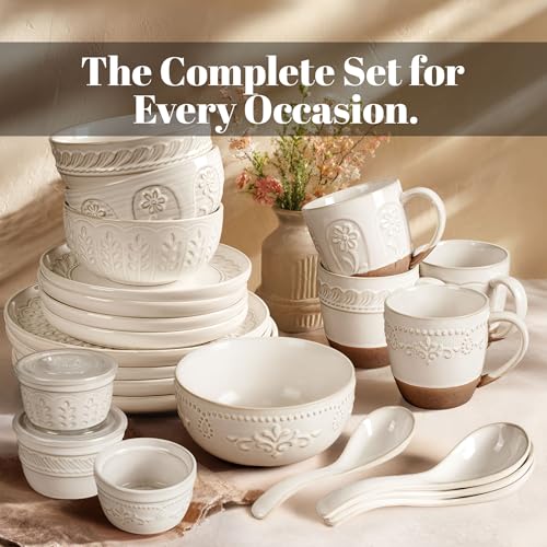 Artena Ramekins Oven Safe, Creme Brulee Ramekins, Embossed White Ceramic Souffle Pudding Custard Cups, Baking Dish, Dipping Bowls, Sauce Cups, Set Of 4 (8 oz, Wheat Leaf) - size: 4 inch (Wheat Leaf, White)
