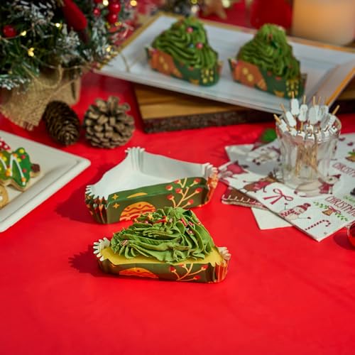 Restaurantware 6.8 oz Paper Baking Cups, Christmas, Greaseproof, 200 Count - color: Christmas