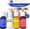 Chefmaster 4-Bottle Patriotic Liqua-Gel® Food Coloring