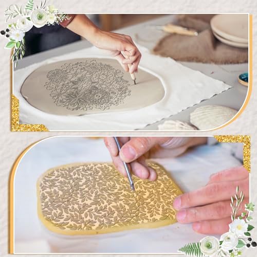 DoubleFill 12 Pcs Polymer Clay Texture Sheets Classic for Jewelry Making - style: Classic