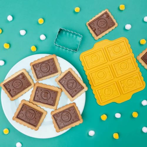 Chefclub kids - Chocolate Biscuits Kit - chocolate silicone mould - rectangular cookie cutter