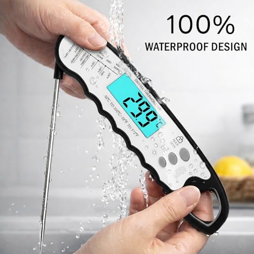 COOLMI Digital Meat Thermometer for Cooking, 2-4 Sec, Waterproof - color: Classic Model-Black