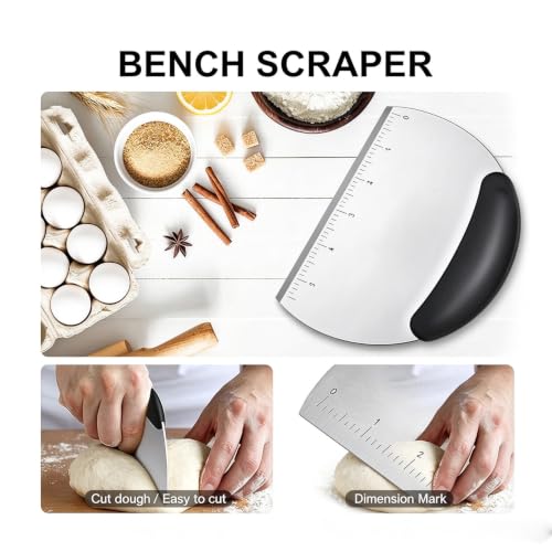 Stainless Steel Biscuit Cutter Set, Pastry Scraper, Dough Blender(7Pcs) - size: 7 Pcs