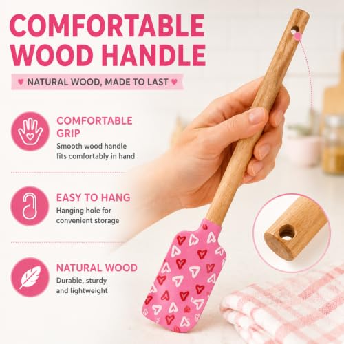 Silicone Spatula Set – 3-Piece, Wooden Handle, Heat Resistant 600°F
