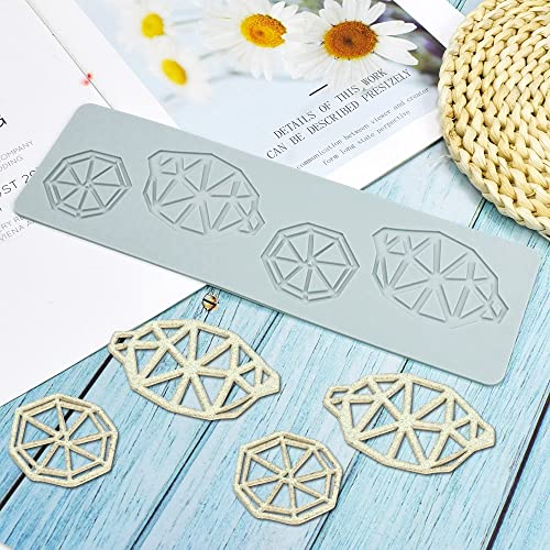 TUKE 3D Hollow Lace Fondant Molds Fruits Leaf Shape Lace Mat Party Cake Decoration Tool Cupcake Mat Silicone Molds for Polymer Clay Chocolate Baking Gummy Mould (Lemon_10.88x3.24x0.08inch_G) - size: Lemon_10.88x3.24x0.08inch_G