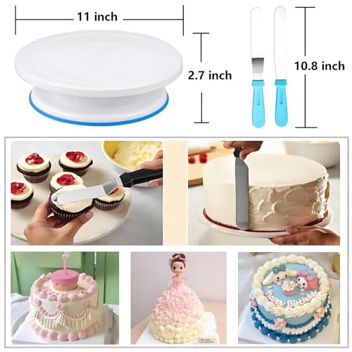 ANSLYQA Cake Decorating Kit, 340 Pcs Baking Tools (Blue)