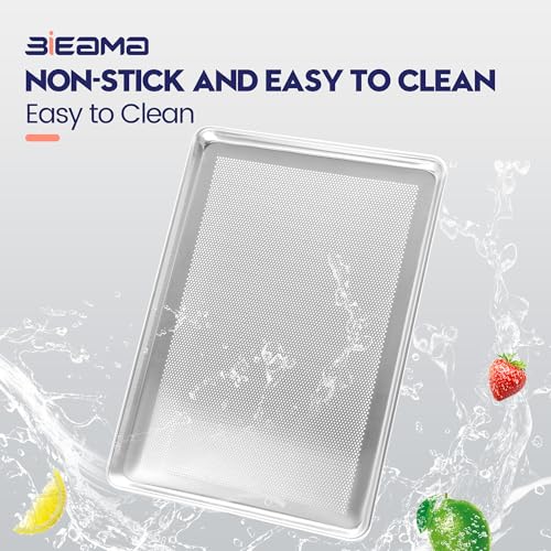 BIEAMA 12 Pack Perforated Full Size 26" x 18" Baking Sheet Pan - size: 12PACK Perforated Full Size 26"×18"