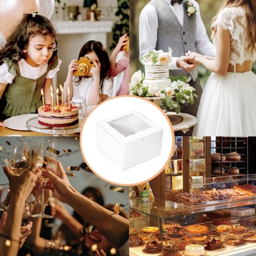 Cookie Boxes with Window 4.5x4.5x3 Inch-50 Pack