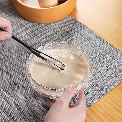 8 PCS Multifunctional Mini Whisk Mini Spoon Small Whisks 2 in 1 Whisk Utensil Mini Sugar Spoon Whisks Set Non Scratch Coated Kitchen Tools for Cooking Blending, Baking, Beating - size: 8.6x0.78 in