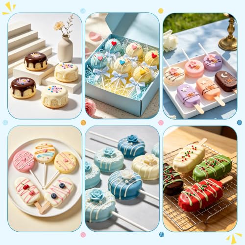 Cake Pop Mold Set with Tray, Round & Oval Cake Pop Cutter and Pusher, Blue - color: Blue