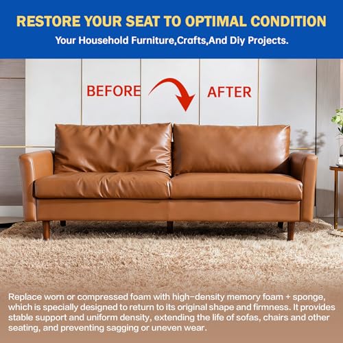 6"x24"x72" Upholstery Foam High Density Gel Memory Foam Cushion - size: 72" X24"x6