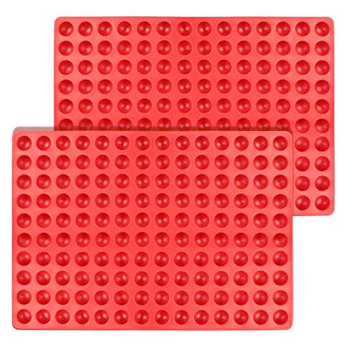 2 Pcs Small Silicone Molds, 140 Cavity Semi Sphere Molds for Chocolate, Baking, Homemade Candy, Wax Melts Beads, Ice Balls, DIY Dog Training Treats - size: 2 of 140 Cavity-Small Size