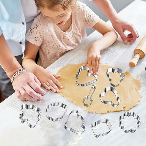 9 PCS Bee Cookie Cutters Set, Stainless Steel Honeycomb Honey Jar Flower Shaped Cookie Cutter Honeybee Biscuit Cutters Molds Baking Molds for DIY Crafts Spring Bee Party Homemade Treats Baking - color: Bee