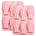 Nutcracker Silicone Mold for Chocolate Candy Christmas - color: Pink-QY402