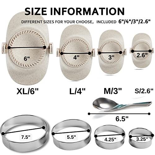 Empanada Maker Press, 6"/4"/3"/2.6" Extra Large Dumpling Maker Set - color: White, size: 6"+4"+3“+2.6”