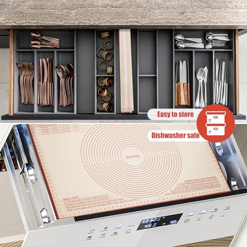 Silicone Pastry Mat 36x24 Inch Nonstick Baking Mat Large Dough Rolling Mat - color: Red, size: 24"L x 36"W