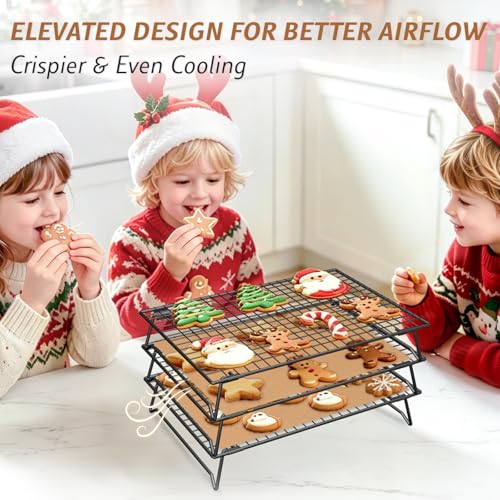 Cooling Racks for Cooking and Baking, 2-Tier 13" x 9" Stackable - size: Small