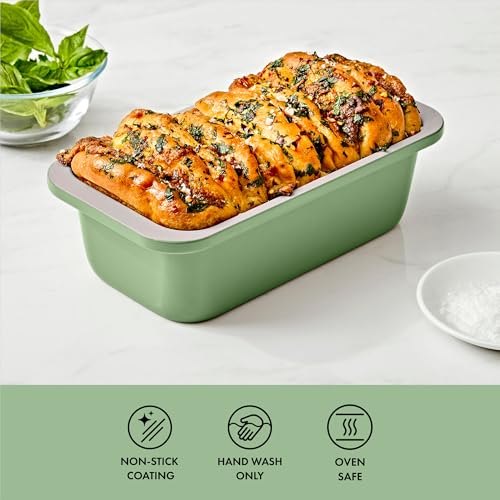 OXO Good Grips Non-Stick Pro Ceramic Coated Metal Bakeware 1 lb Loaf Pan - color: Basil, size: Loaf Pan