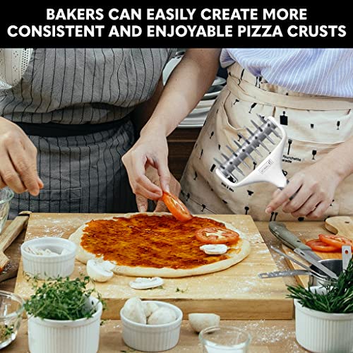 Orblue Pizza Dough Docker, Pastry Roller with Spikes, Pizza Docking Tool for Home & Commercial Kitchen - Pizza Making Accessories that Prevent Dough from Blistering Gray - color: Gray