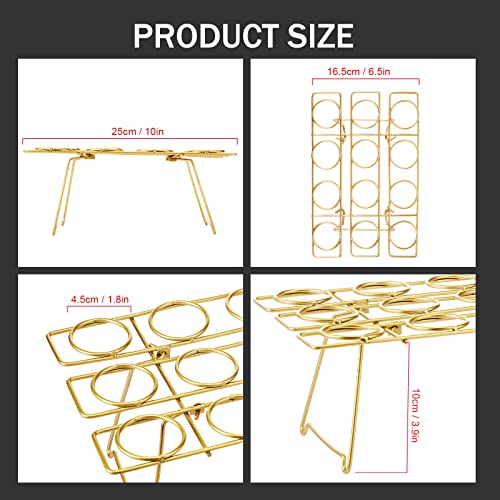 2 Pack Ice Cream Cone Holders Rack with 12 Holes Cake Cone Stand, Gold - color: Gold
