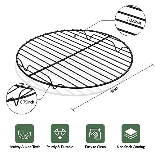 TeamFar Round Cooling Rack, 9" Non-stick Stainless Steel Baking Rack - size: 9"