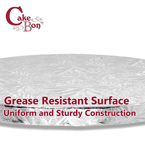 Cakebon Cake Boards 14" Silver Square Cake Drums 1/2" Wrapped Edge 1Pack - color: Silver, size: 14 Inch
