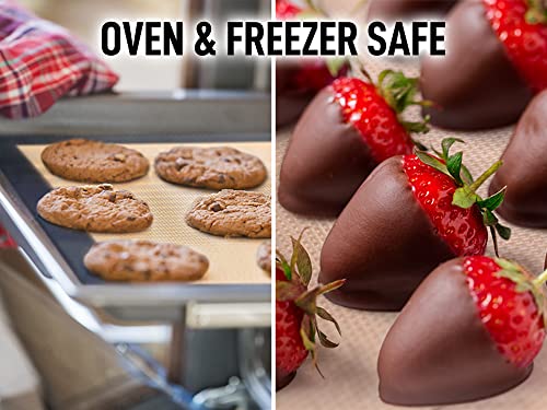 Zulay Kitchen (2 Pack) Silicone Baking Mat Sheet Set - Reusable Baking Mat Nonstick - Half Sheet Baking Mat for Oven (Size 16.5" x 11.6") - Dark Grey - color: Gray, size: 2 Pack
