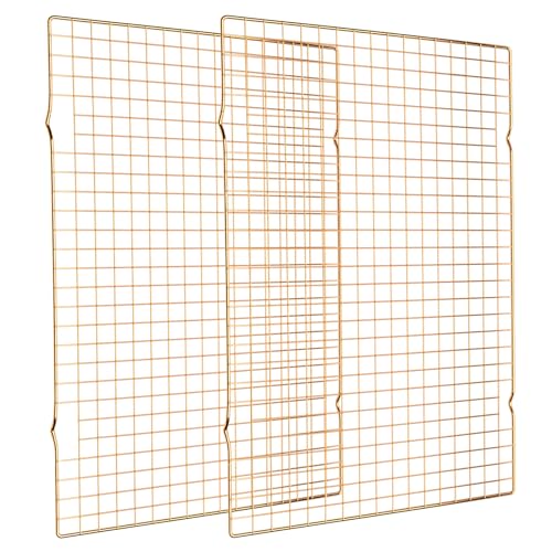 Briout 2PCS Cooling Rack for Cooking and Baking, 16" x 10" Wire Rack, Gold - color: Gold, size: 16"x10"-2PC