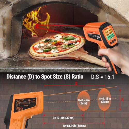 TempPro TempScan Infrared Thermometer Gun with 2 Laser for Pizza Oven Grill - style: 2-Laser & D:S 16:1