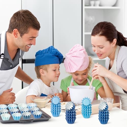 Blue Mini Size Cupcake Liners, Bulk Grease Resistant Baking Cups - color: Blue