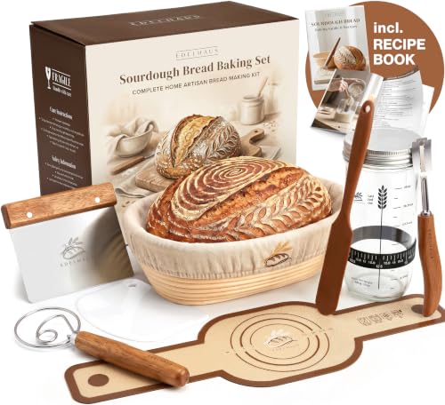 Sourdough Starter Kit with Oval Banneton Proofing Basket