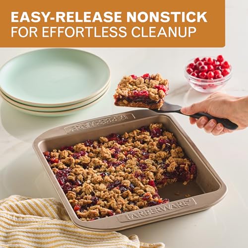 Farberware Nonstick Square Cake Pan 9-Inch, Mocha - color: Mocha