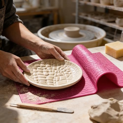 Large Silicone Imprint Mat Crocodile Alligator Pattern Cake Embosser Lace Impression Press Mold Border Rind Fondant Decorating Mold DIY Baking Tools Embossing Pad Sugarcraft Clay Mould